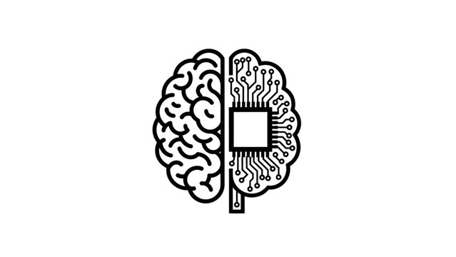 Conceptual illustration depicting the intricate synergy between the human brain's neural networks and advanced digital technology, symbolizing artificial intelligence and cognitive computing