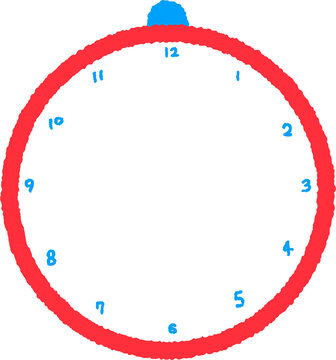 Cute red round wall clock illustration