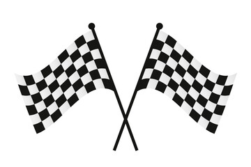 Naklejka premium Banderas de automovilismo cruzadas, a cuadros balnco y negro editable vectorial