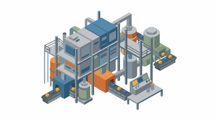 Fototapeta premium Modern industrial factory production line with machinery.
