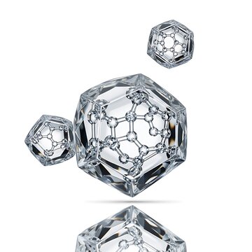 C60 Buckminsterfullerene Molecule Structure Model.