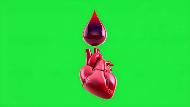 Human Heart Blood Drop Illustration