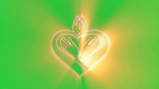 Glowing Heart Line Art Illustration
