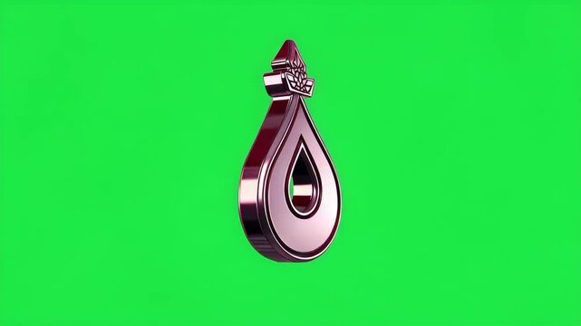 Metallic Blood Drop Pendant Illustration