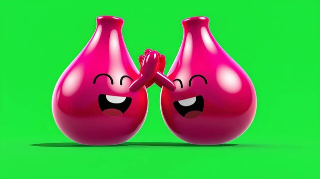 Happy Blood Drop Friends Illustration