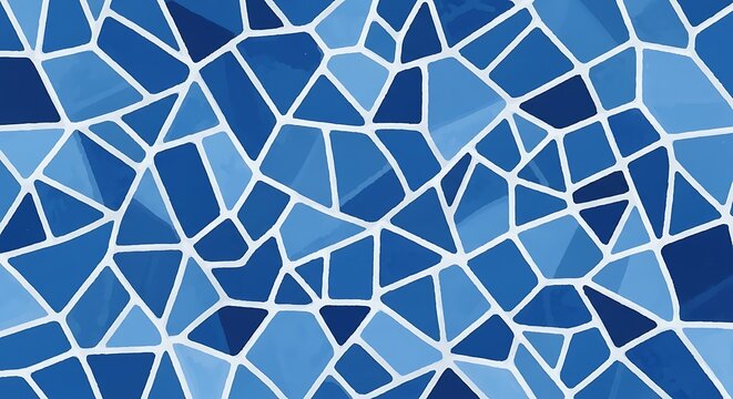 Hexagonal geometric pattern in blue gradient tones.