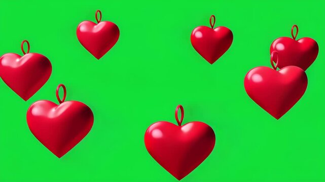 Floating Red Hearts Illustration