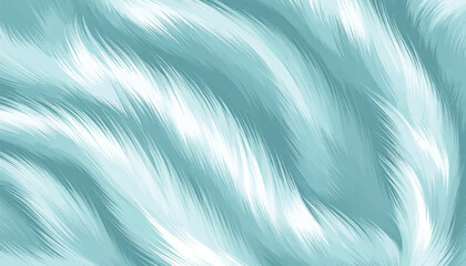 Fantasy mint blue fur vector background. Fluffy fuzzy texture with soft icy white hairy waves. Magic monster hair, winter wolf, or arctic fox pelt pattern for cozy seasonal designs and textiles. © Bediha Duru Öksüz