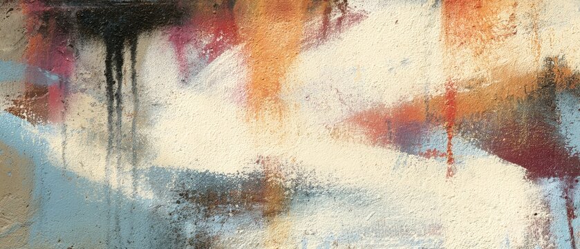 Textured Close-Up of Rust and Beige Concrete Wall with Art Effects