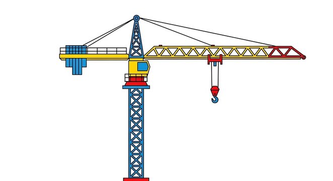 Construction crane machine lifting heavy loads.
