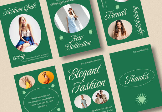 Elegant Fashion Social Media Story Collection with Modern Promotional Banner Design Templates