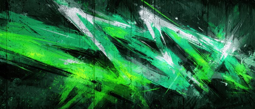 Vibrant Neon Green Abstract Concrete Wall in Cyberpunk Style