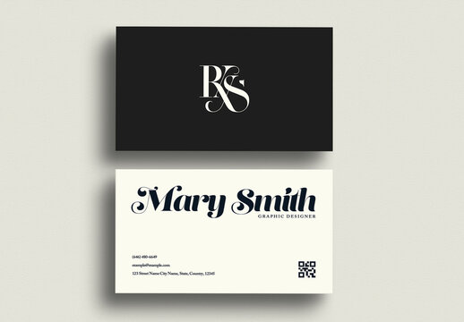 Elegant Business Card Mockup with Luxury Typography Branding and Minimal Identity Design