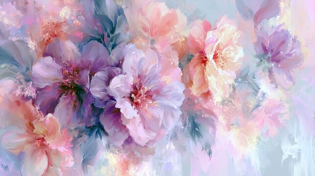 Soft Blurred Y2K Florals Vintage abstract floral background