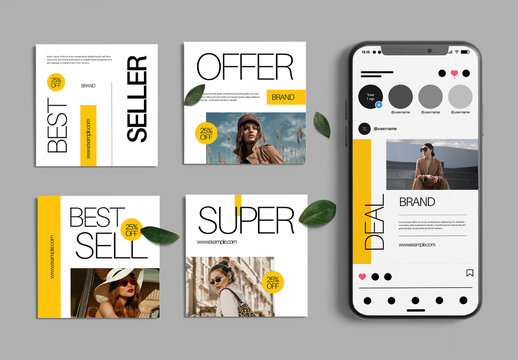 Fashion Sale Social Media Post Template Set