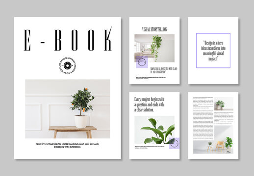 Minimal Interior Design EBook Template With Clean Editorial Layout