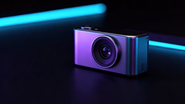 Compact camera with neon lighting