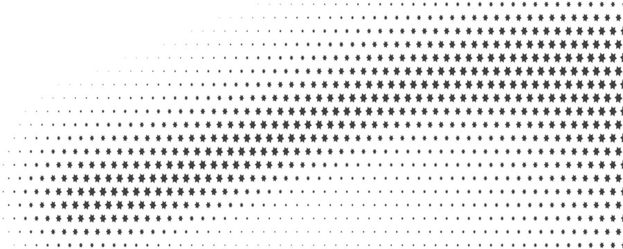 Halftone Circle Triangular Grid. Round Border Random Halftone Triangles Raster Texture. Half Tone Circular Pattern. Vector Illustration.
