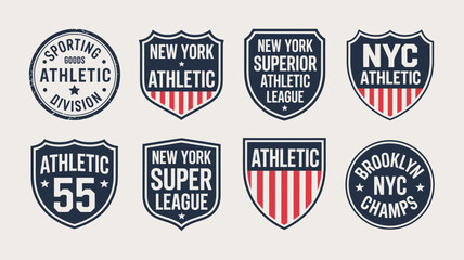 Naklejka premium Collection of athletic logos and badges for sports teams and events