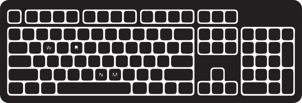 Computer Keyboard Layout &ndash; Vector Silhouette