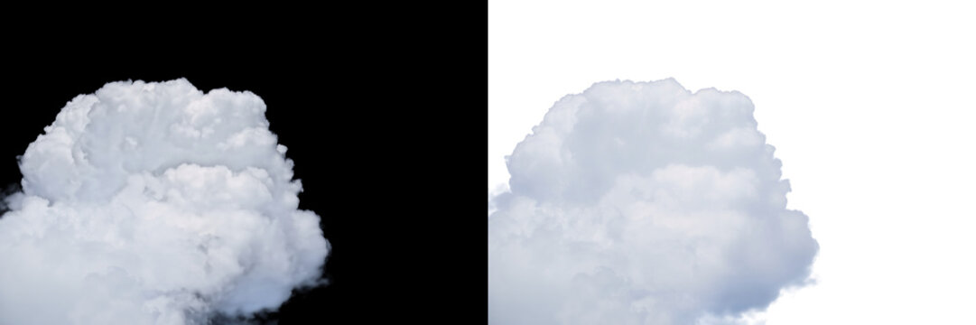Puffy cloud on png background for bright sky scenes and clear weather concepts.