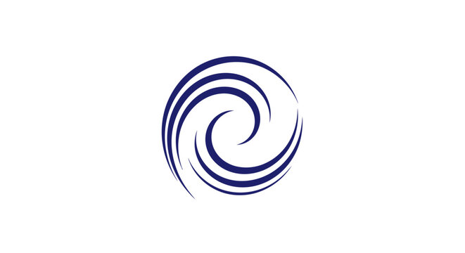 Abstract Blue Swirl Graphic Design Element. Dynamic Spiral Wave Illustration Representing Motion, Energy, and Flow