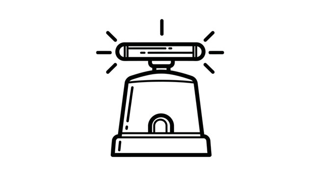 Emergency panic button or alarm system line icon. Outline warning alert symbol for security, urgent situations, or assistance.