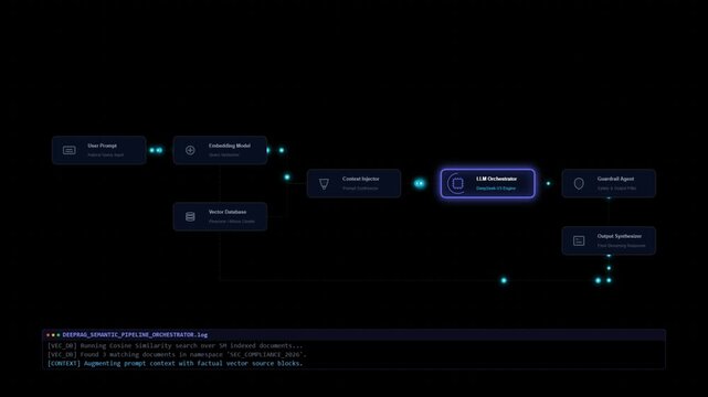 Large Language Model Orchestrator and RAG Pipeline UI Visualization