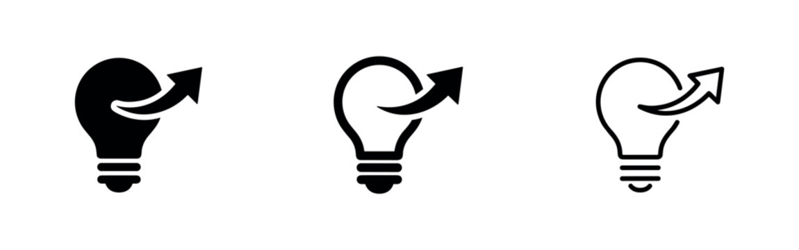 Lightbulb with outgoing arrow icon