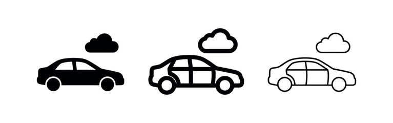 Obraz premium Car icons and cloud symbols