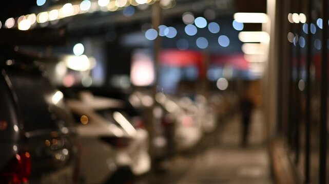 Abstract automotive event arrival with glowing bokeh light effects
