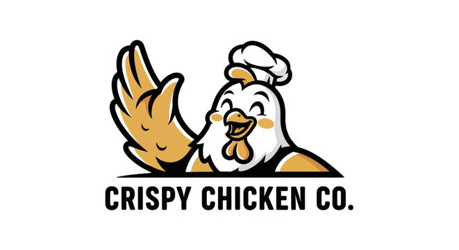 Crispy Chicken Co. Mascot Logo Design.