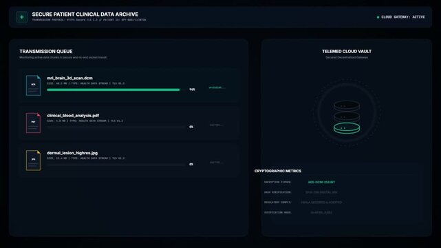 Secure Patient Clinical Data Upload Dashboard Interface Motion Graphics