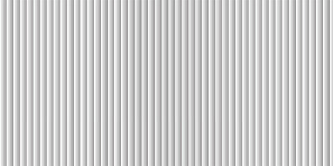Acrylic satin corrugated glass texture light gray background. Blurred soft ribbed transparent striped door window overlay. Metal silver reeded polycarbonate sheet. Abstract vertical gradient pattern © van
