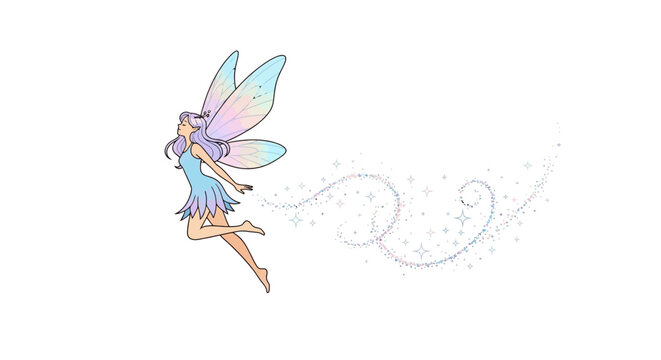 Enchanting Fairy with Translucent Wings Leaving a Trail of Sparkles.