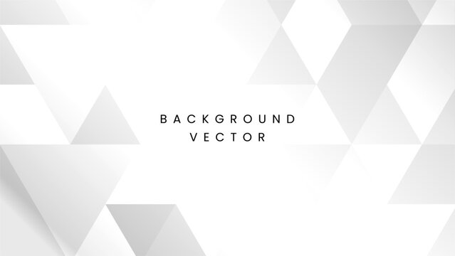 Minimalist abstract geometric background with grey and white gradient triangles or light silver polygons in a clean symmetrical layout