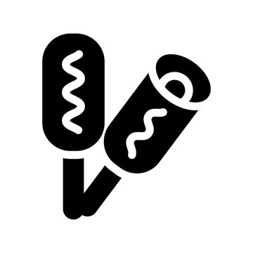  corn dog solid icon illustration vector graphic.eps