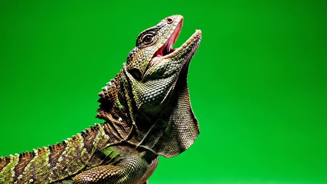 Iguana Opening Mouth in Sequence