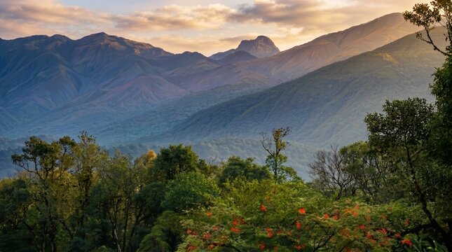 
Mountains atop the Serra do Mar mountain range seen from the Graciosa road, with Pico Paran&aacute; standing out.