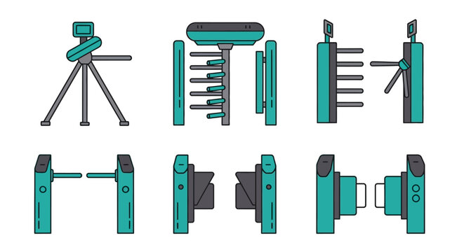 Set of modern access control systems vector illustration