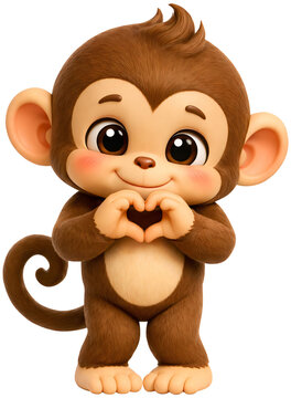 a monkey making a heart gesture with both hands