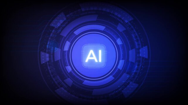 Artificial Intelligence Digital Processor Core &ndash; High-Tech HUD Motion Background