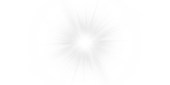 Sunlight bright golden flash of light on transparent background with rays and glare and rainbow, Vector graphics.