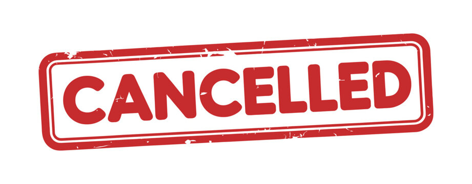 Cancelled rubber stamp vector illustration isolated on transparent background for rejected document and approval status design