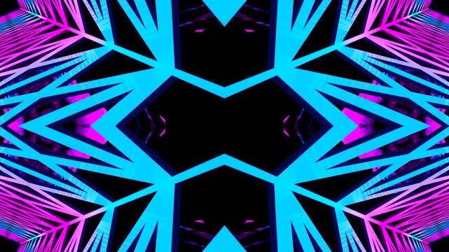 Cyan and Pink Futuristic Abstract Kaleidoscope Background VJ Loop in 4K