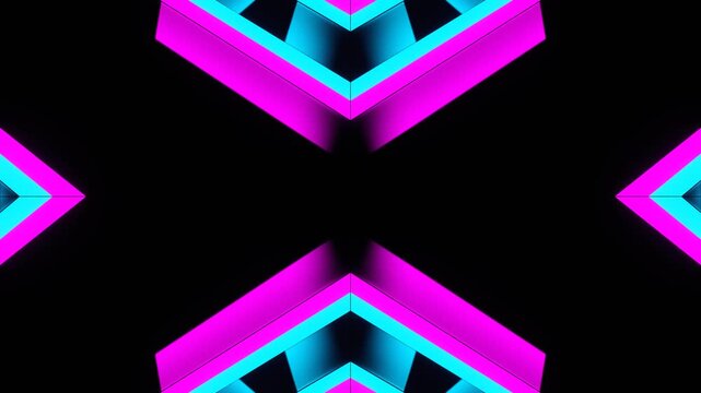 Cyan and Pink Hypnotic Abstract X Kaleidoscope Background VJ Loop in 4K