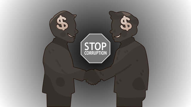illustration design about corruption and bribery