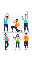 Obraz premium Diverse fitness group exercising. Active lifestyle concept.