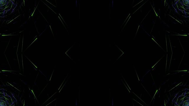 Purple and Lime Web Kaleidoscope Background VJ Loop in 4K