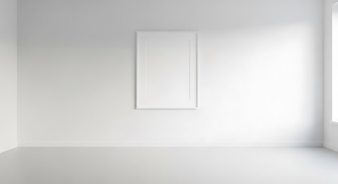 Empty room with white walls and floor.